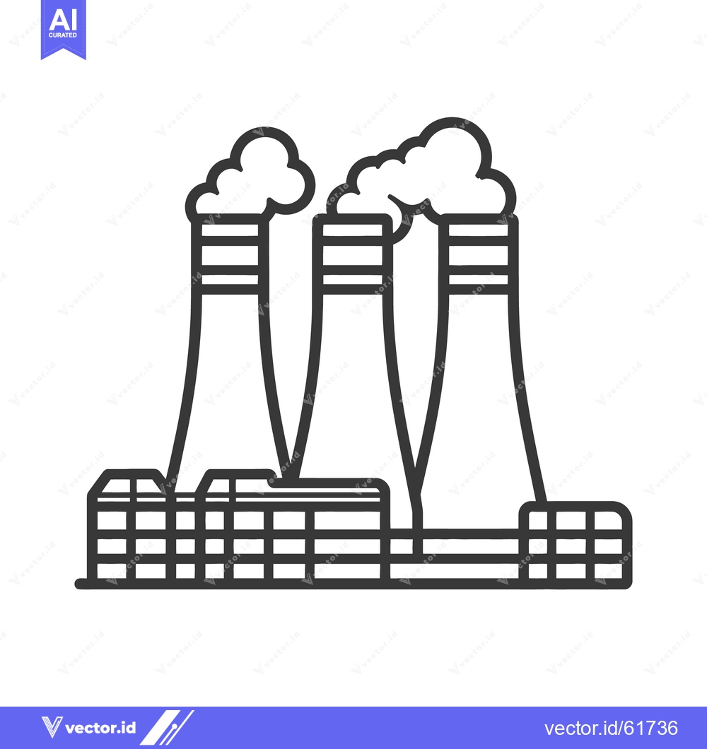 Premium Vector of Three industrial chimneys emitting smoke into the atmosphere from a pl
