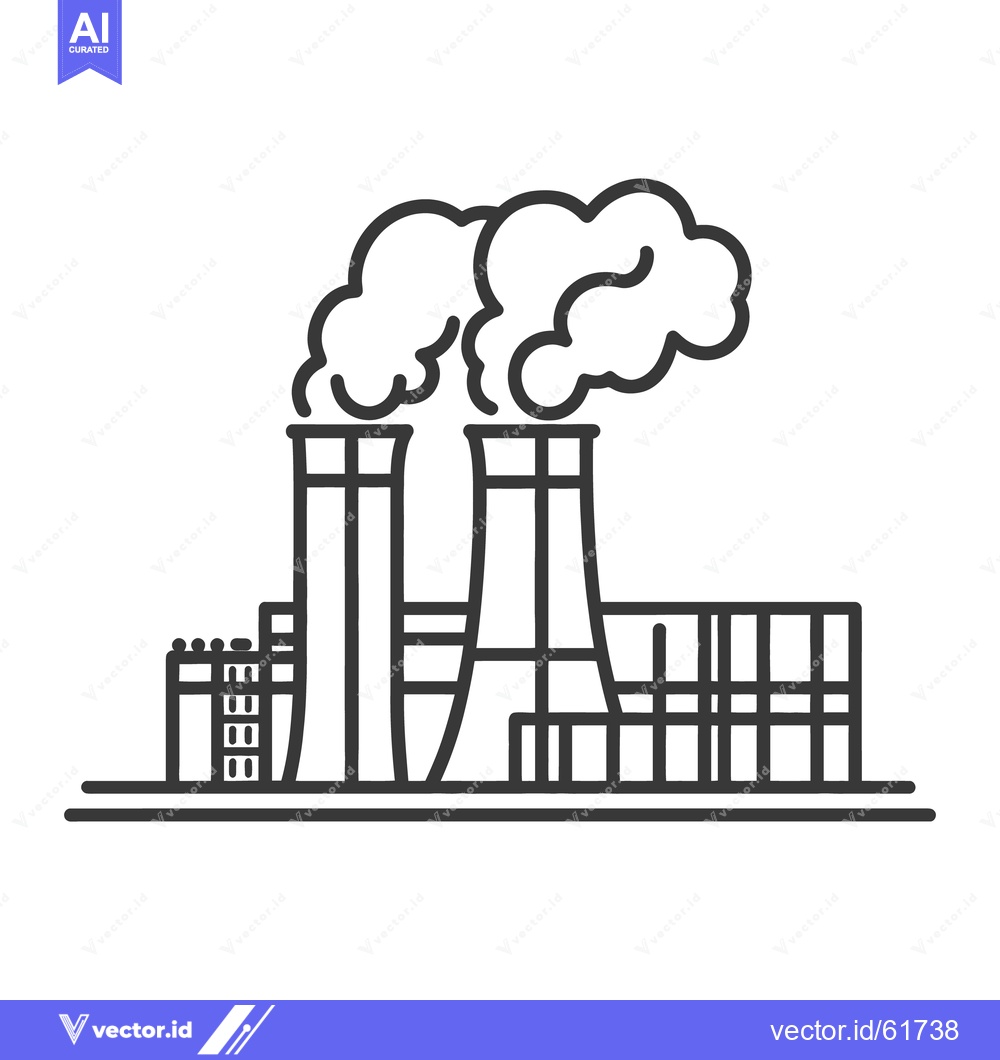 Premium Vector dari An illustration depicting an industrial facility with smoke emissions
