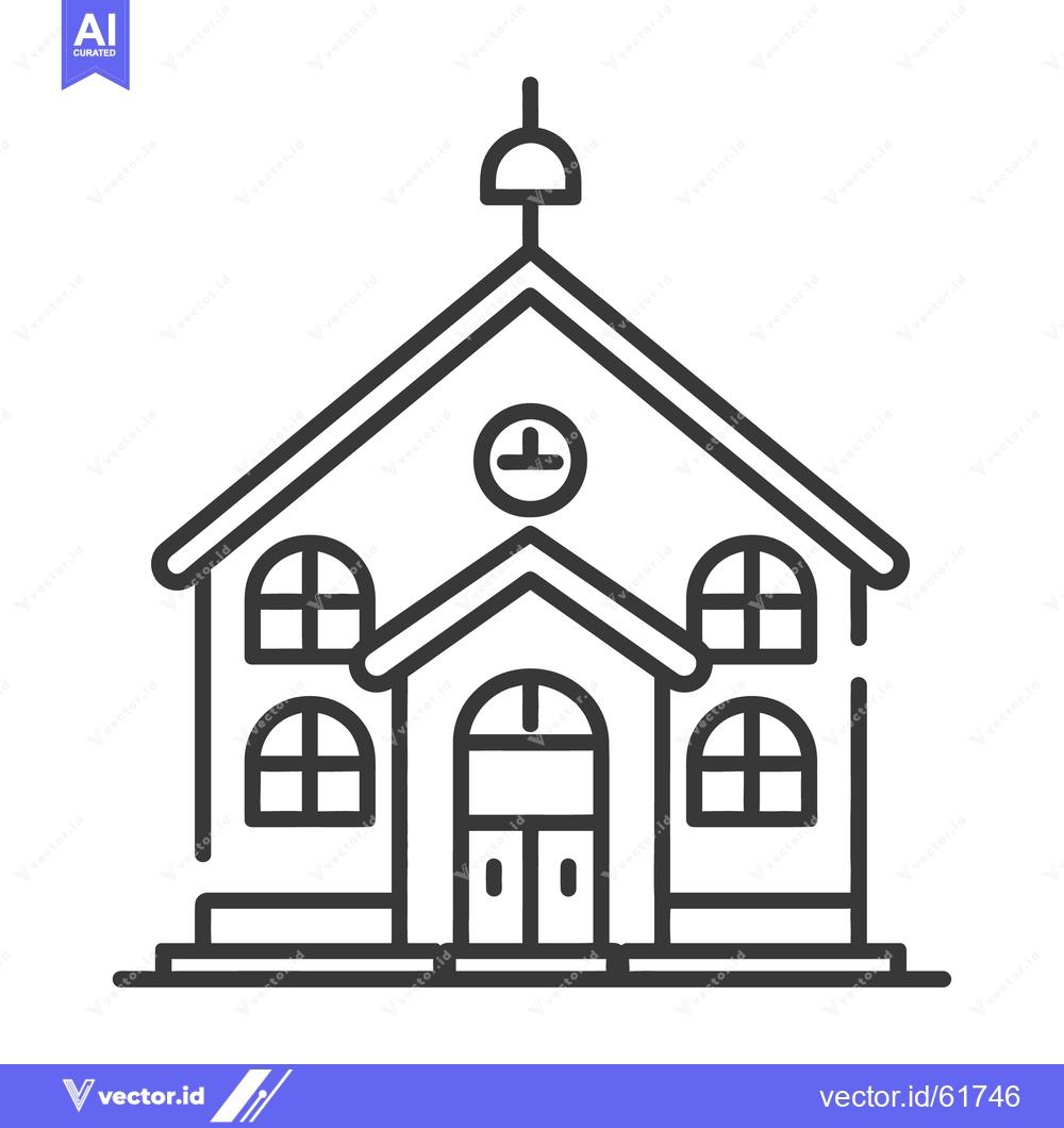 Premium Vector dari An illustrated simple outline drawing of a building with arches