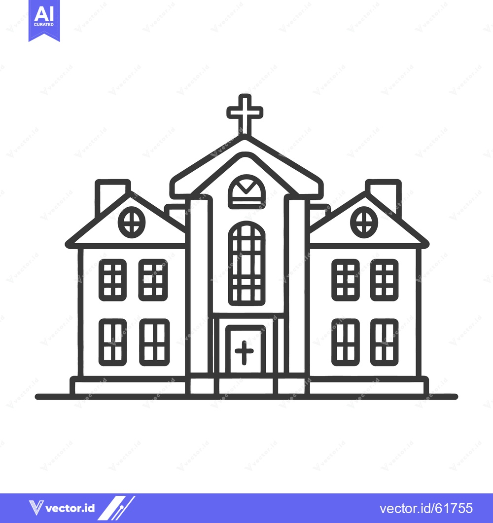 Premium Vector of Detailed black and white illustration of a religious building