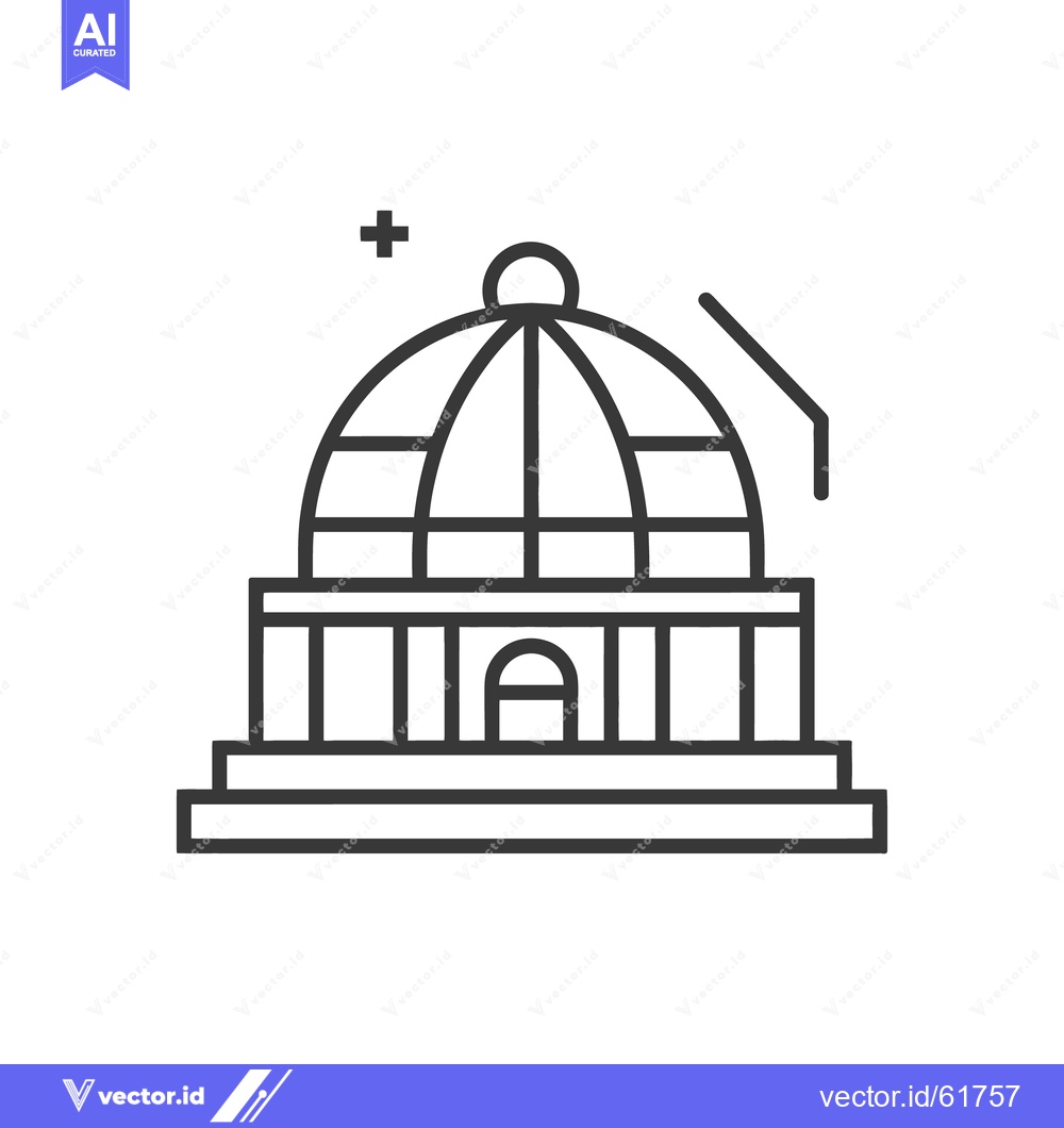 Premium Vector of A simplified architectural illustration of a building with a dome stru