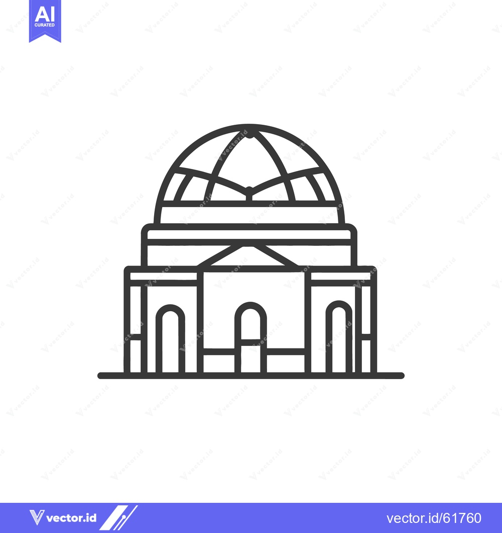 Premium Vector dari A detailed line drawing of a domed architectural building