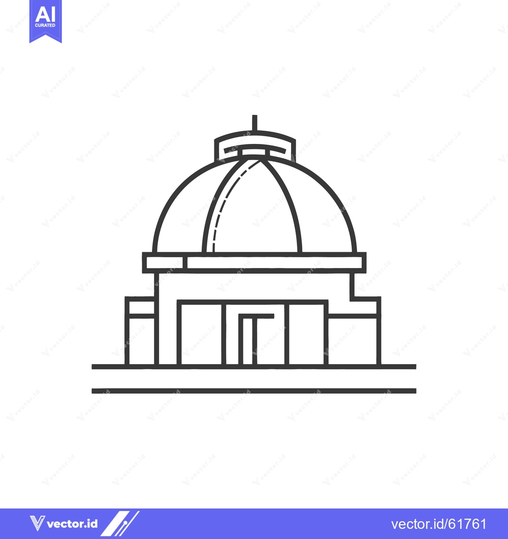 Premium Vector dari A simple monochrome drawing of a domed building illustration