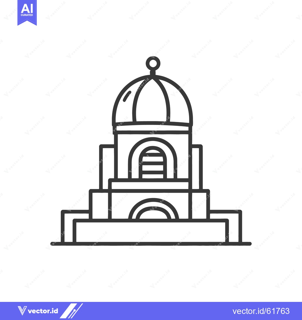 Premium Vector of A stylized architectural drawing depicting a structure with a dome