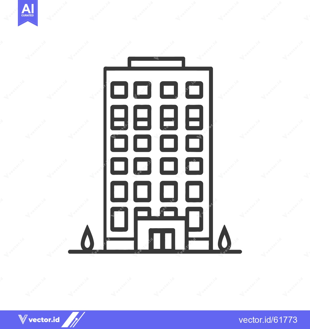 Premium Vector dari Simple black and white illustration of a tall modern building