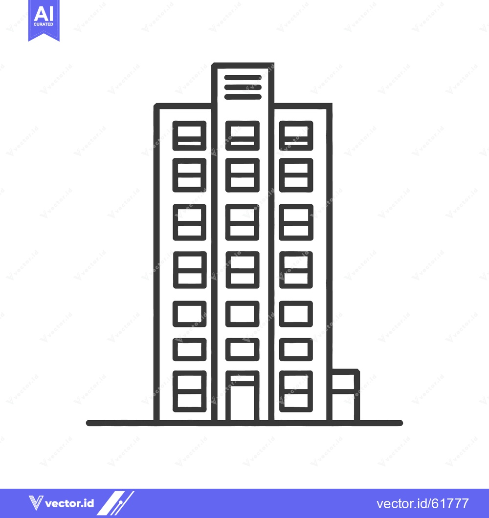 Premium Vector of A minimalist drawing depicts a tall building structure