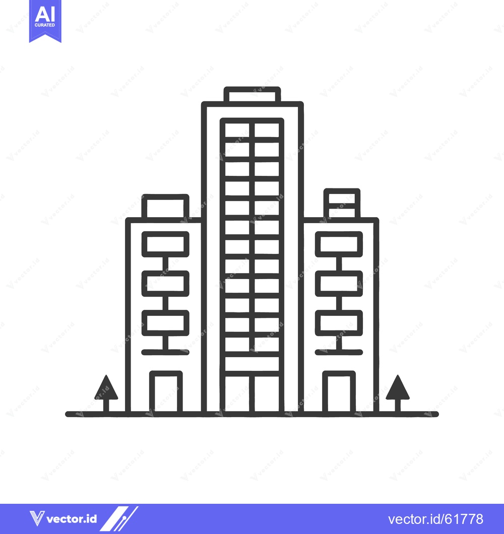 Premium Vector of Three modern buildings with many windows and minimalist styling