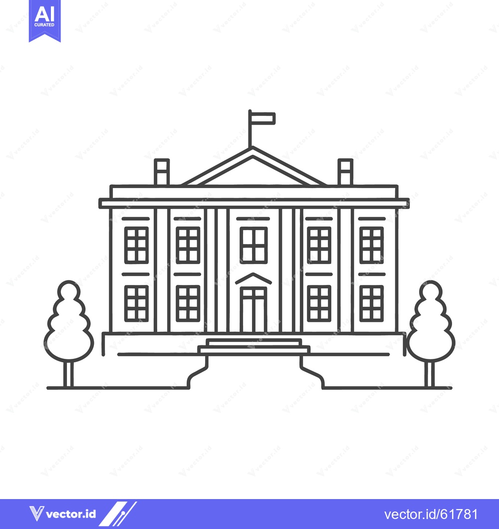 Premium Vector dari An outlined illustration showing a grand government building facade