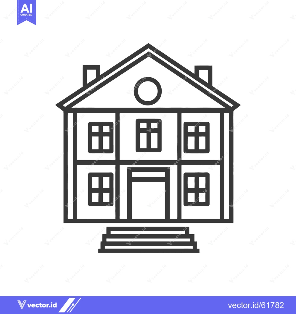 Premium Vector dari A simple black and white illustration of a residential building