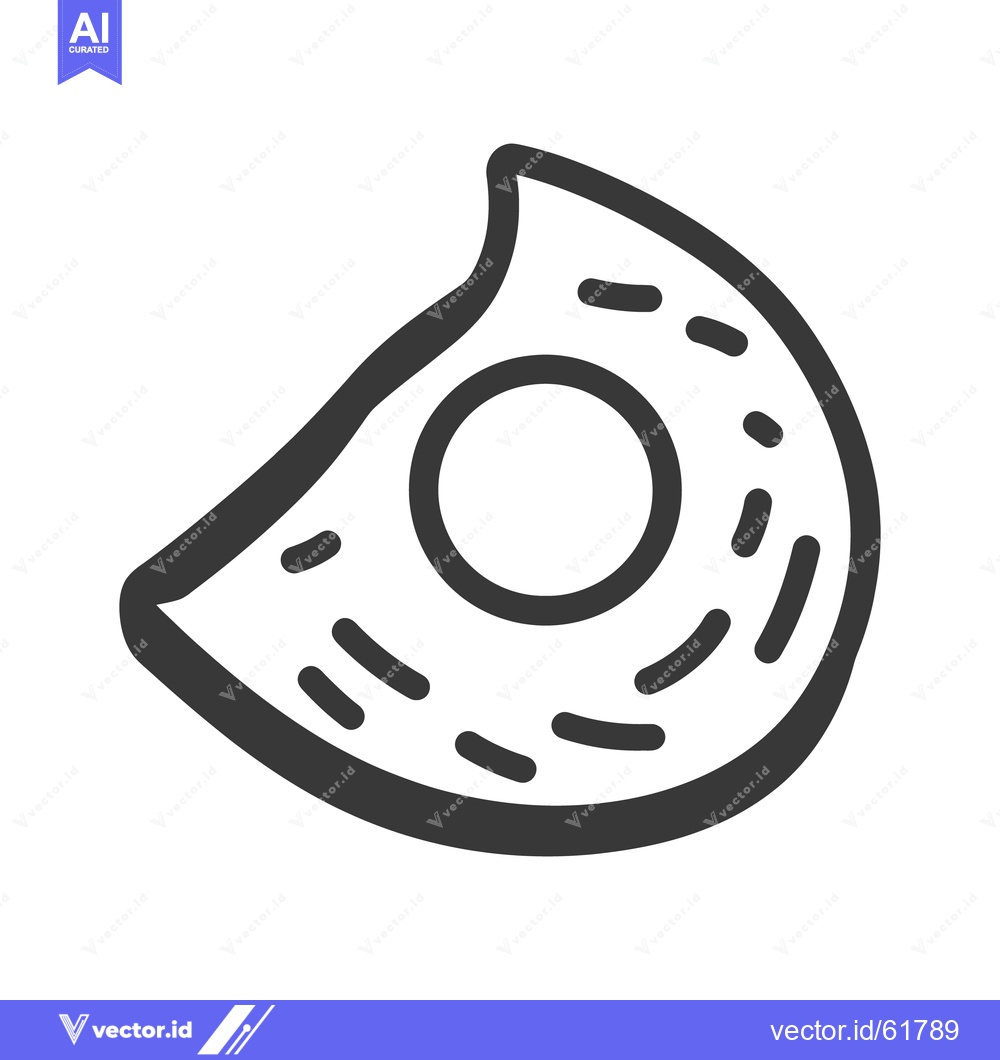 Premium Vector of A simplified line art drawing of a pastry with sprinkles