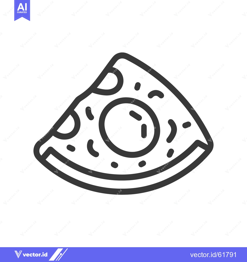 Premium Vector dari A Simple Graphic Depicting a Slice of Pizza with Toppings