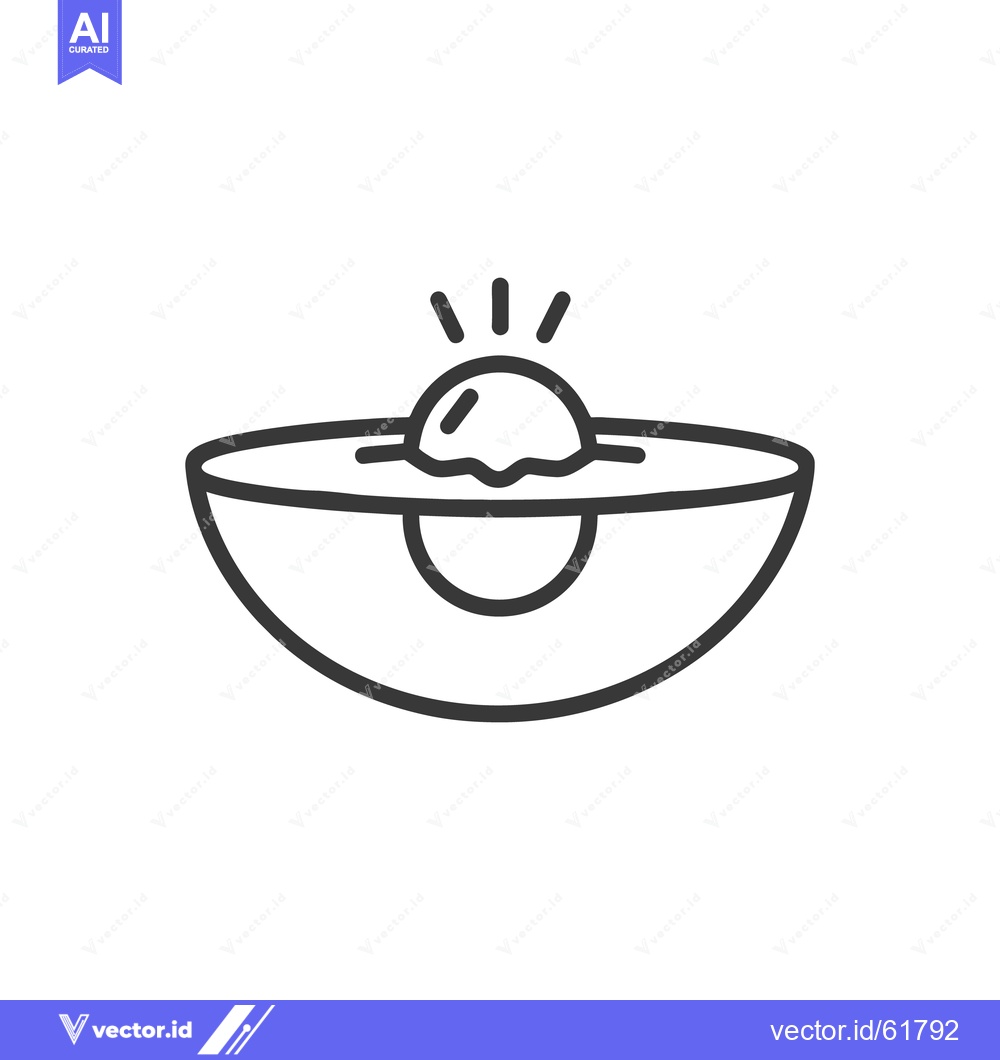 Premium Vector of A line art illustration of a sliced food item with a core