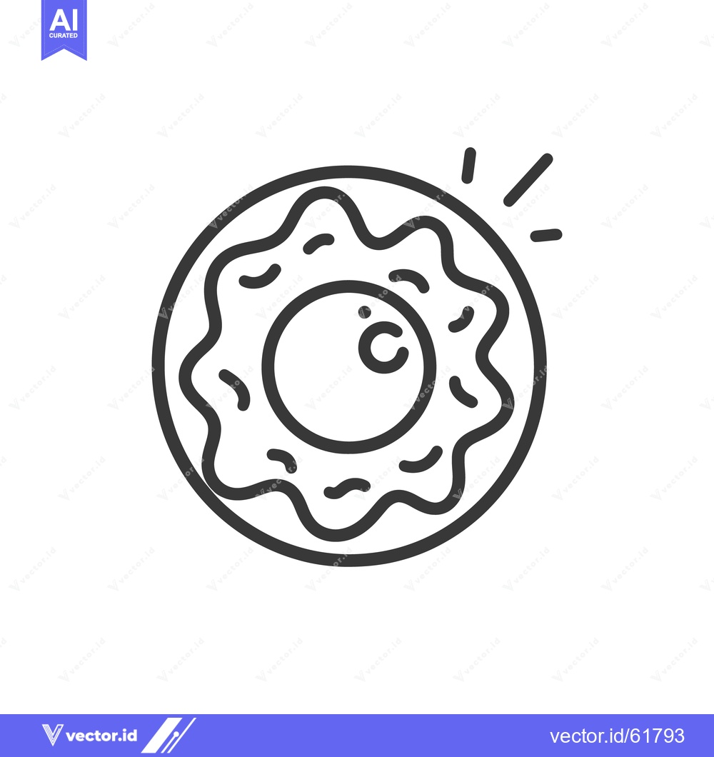 Premium Vector dari A simple line drawing illustration showing a glazed donut pastry