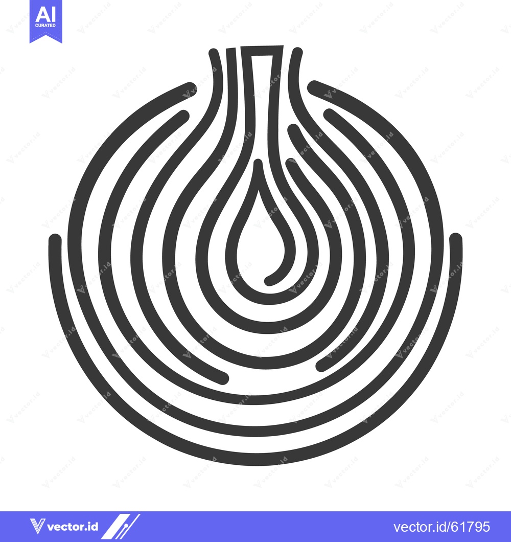 Premium Vector of A stylized illustration of a sliced onion with concentric layers