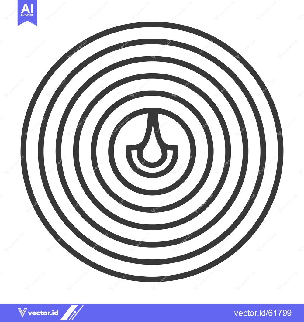 Premium Vector of A concentric circle graphic featuring a stylized abstract drop shape