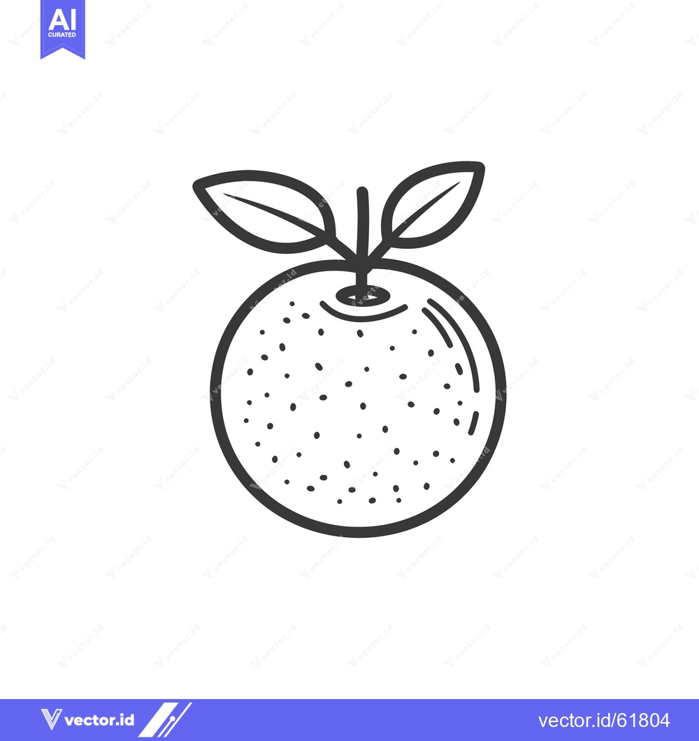 Premium Vector dari Simple black and white illustration of a fresh citrus fruit