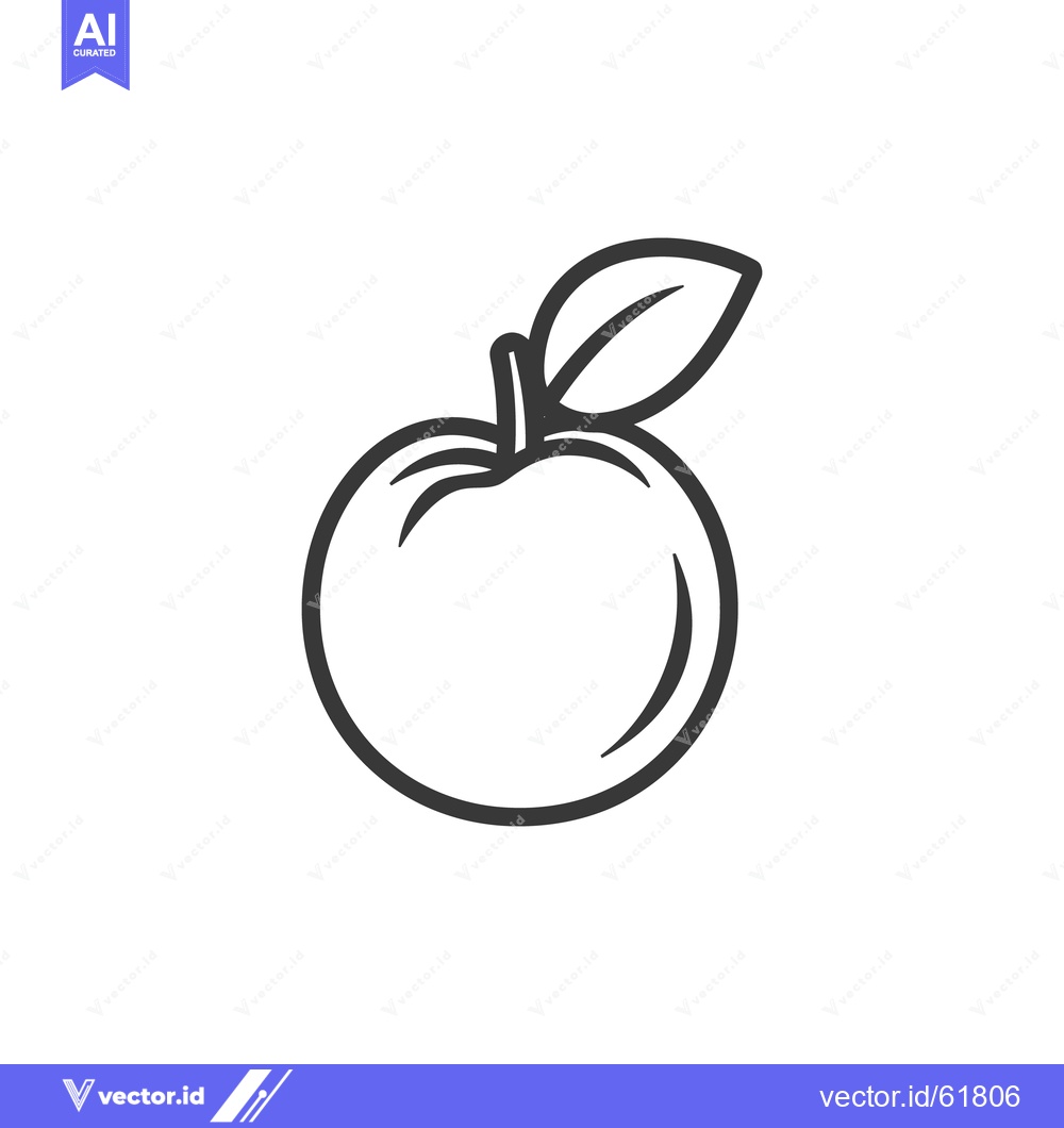 Premium Vector dari A simple black and white line drawing of a single fruit