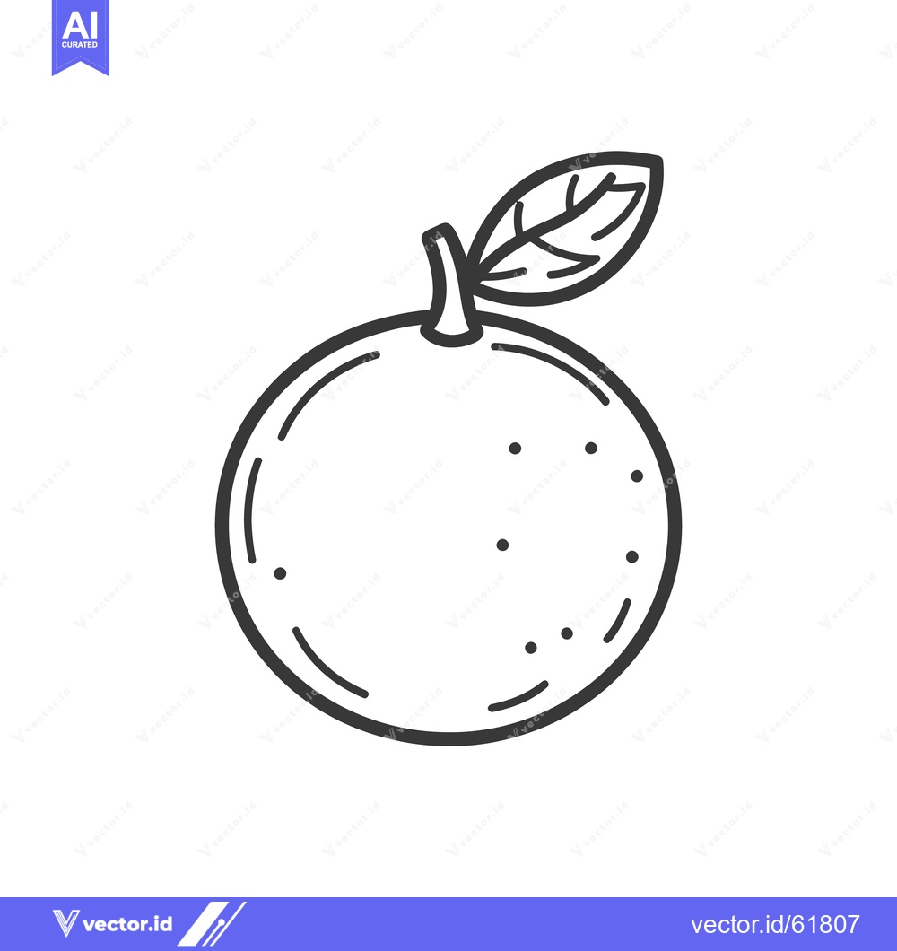 Premium Vector dari Simple black and white illustration of a whole citrus fruit
