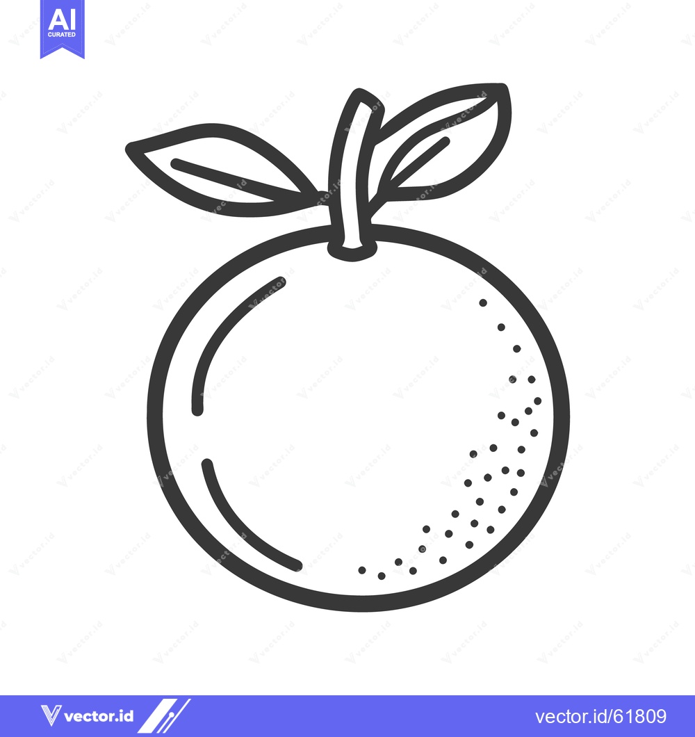Premium Vector of A simple black and white line drawing of a fruit illustration