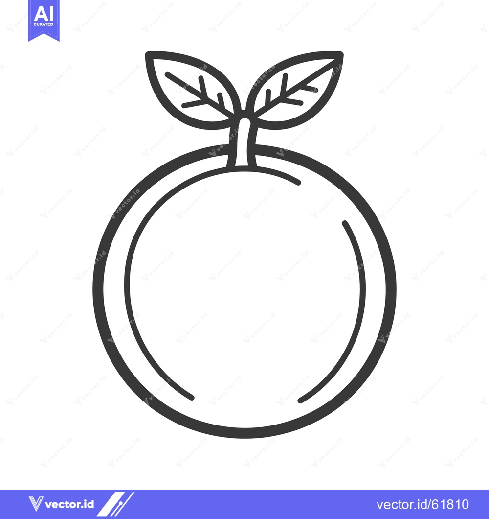 Premium Vector of A simple black and white illustration of a citrus fruit
