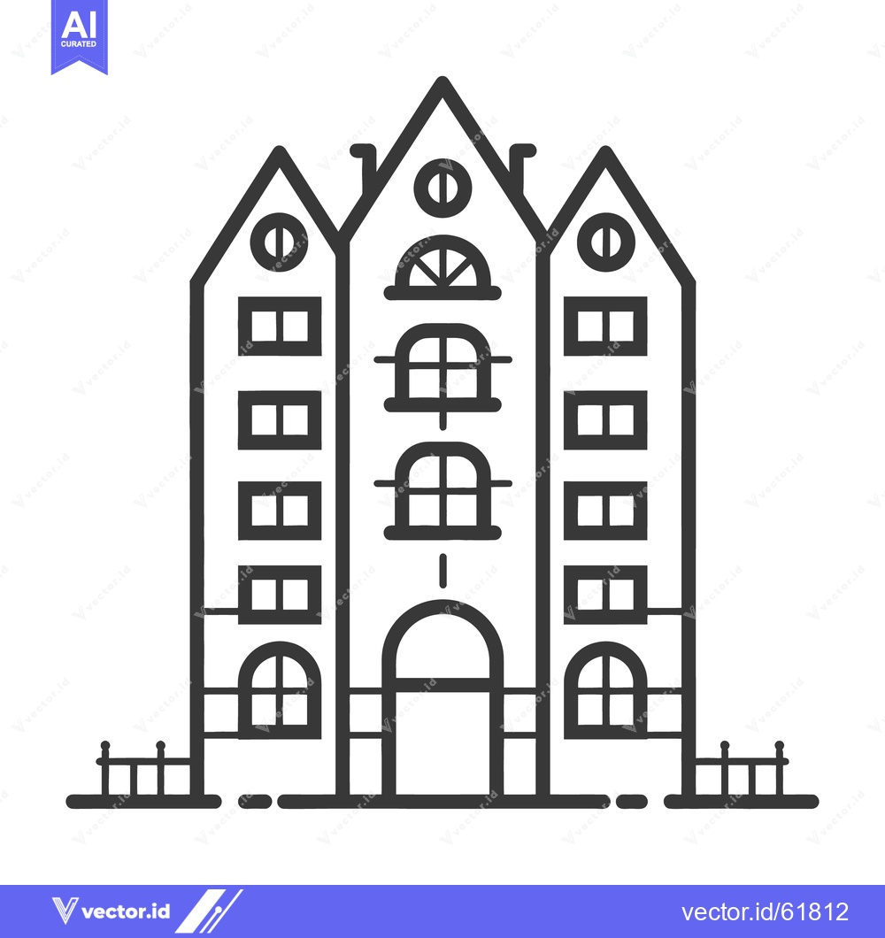 Premium Vector of A Line Drawing Depicting a Multi Story Building