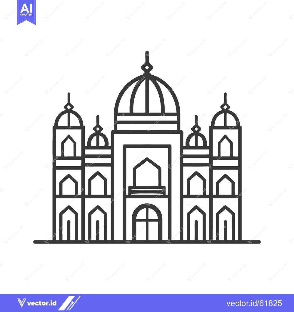 Premium Vector dari A simple line drawing showing a grand structure of architecture