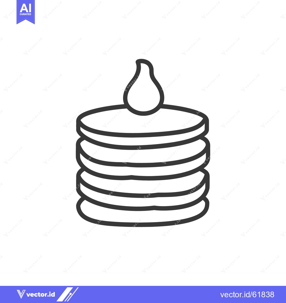 Premium Vector of A stack of pancakes with a dollop of topping on top