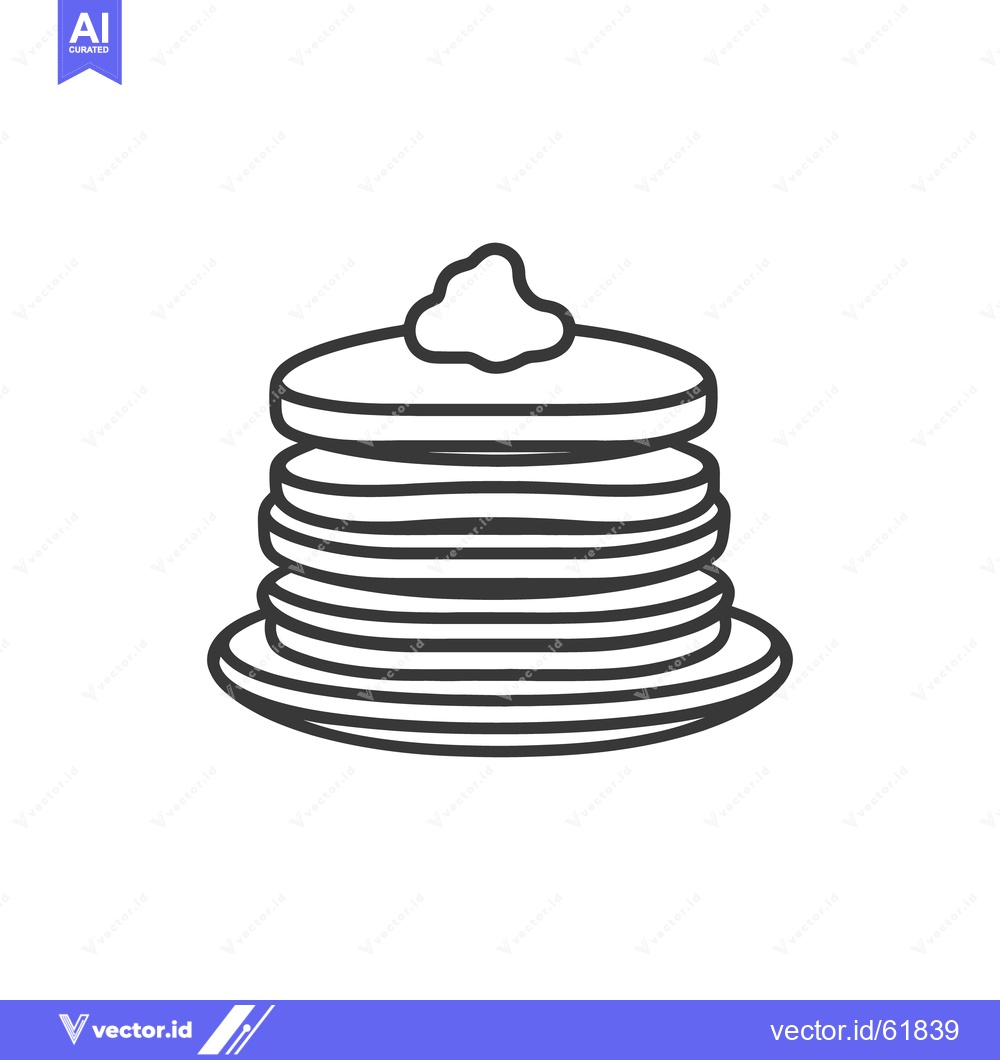 Premium Vector dari A Stack Of Pancakes With Topping Presented On A Plate