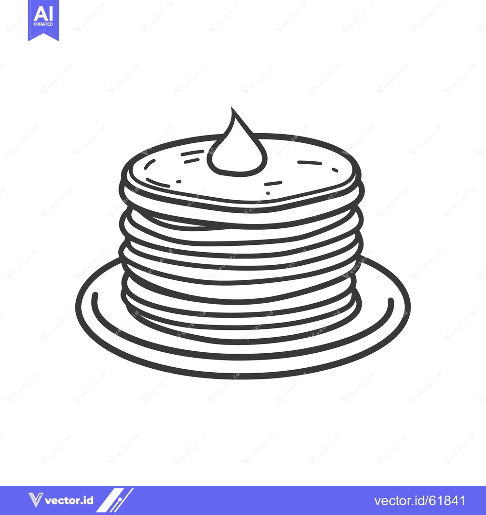 Premium Vector of A stack of pancakes on a plate with a dollop of butter
