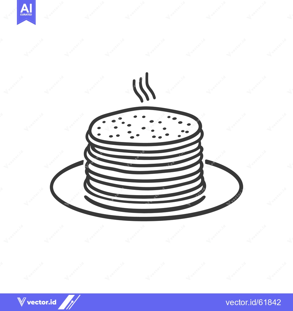 Premium Vector dari A stack of hot pancakes on a plate with rising steam