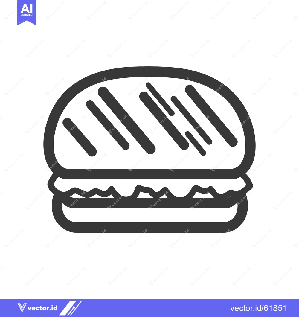 Premium Vector of A simplified illustration of a sandwich with grilled bread