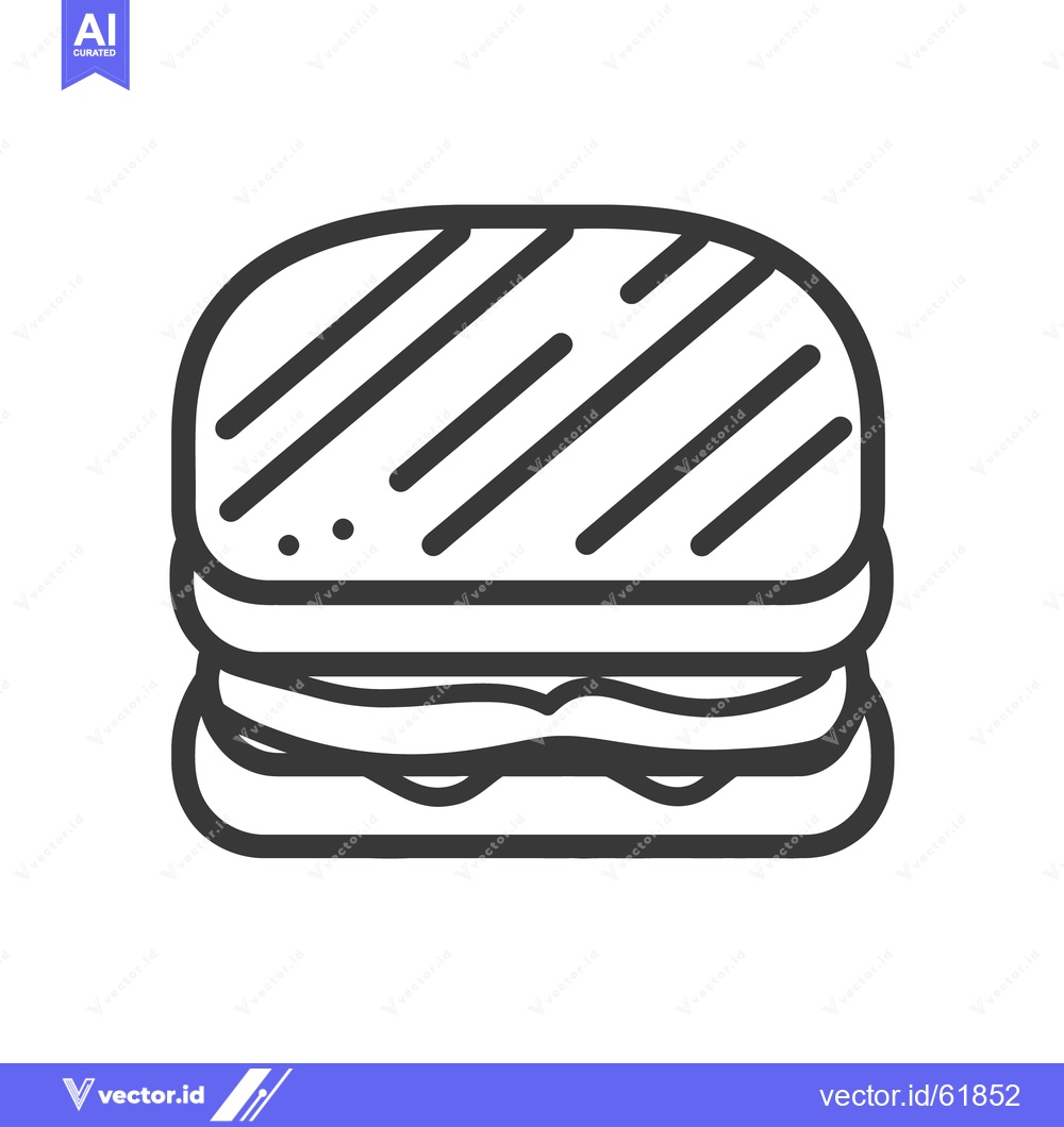Premium Vector of A simple black and white line drawing of a sandwich