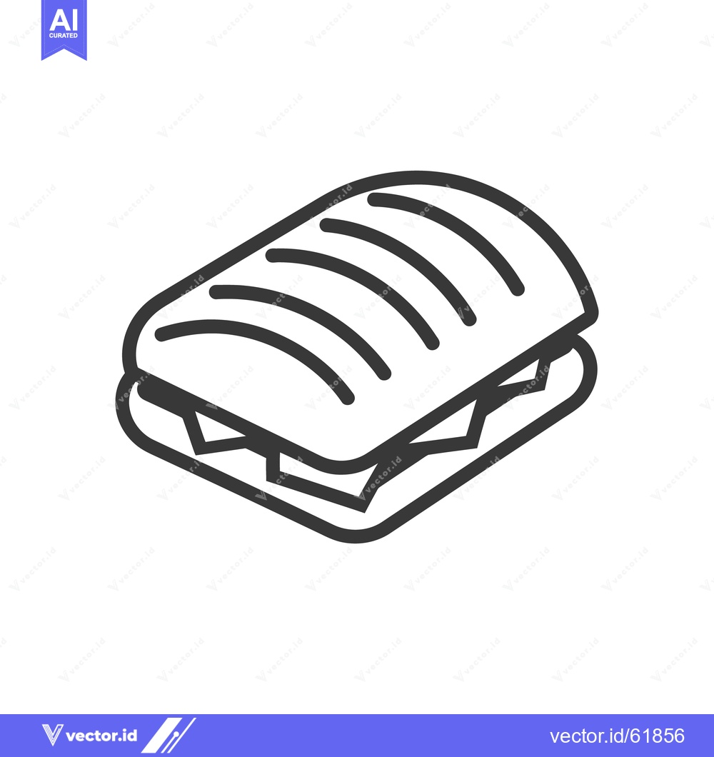 Premium Vector of A simple black and white isometric illustration of a sandwich