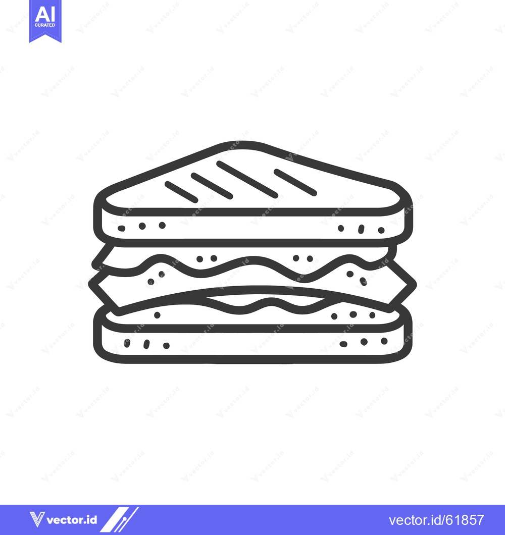 Premium Vector dari A delicious looking triangular sandwich stacked with different layers