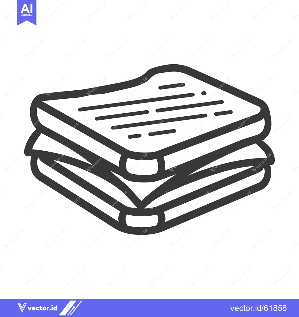 Premium Vector dari Simple black and white illustration of a grilled sandwich