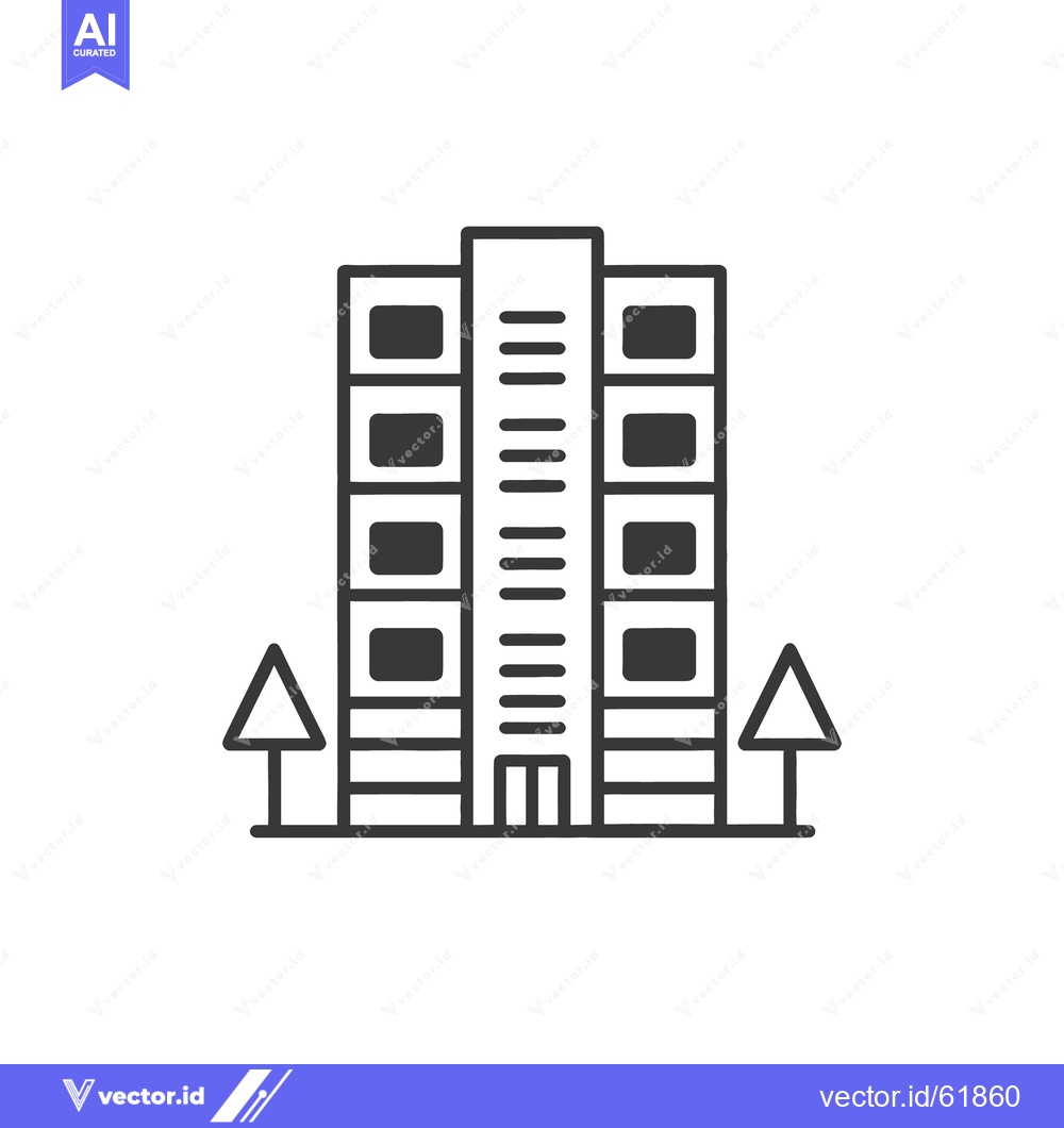 Premium Vector of A stylized illustration of a modern high rise residential building