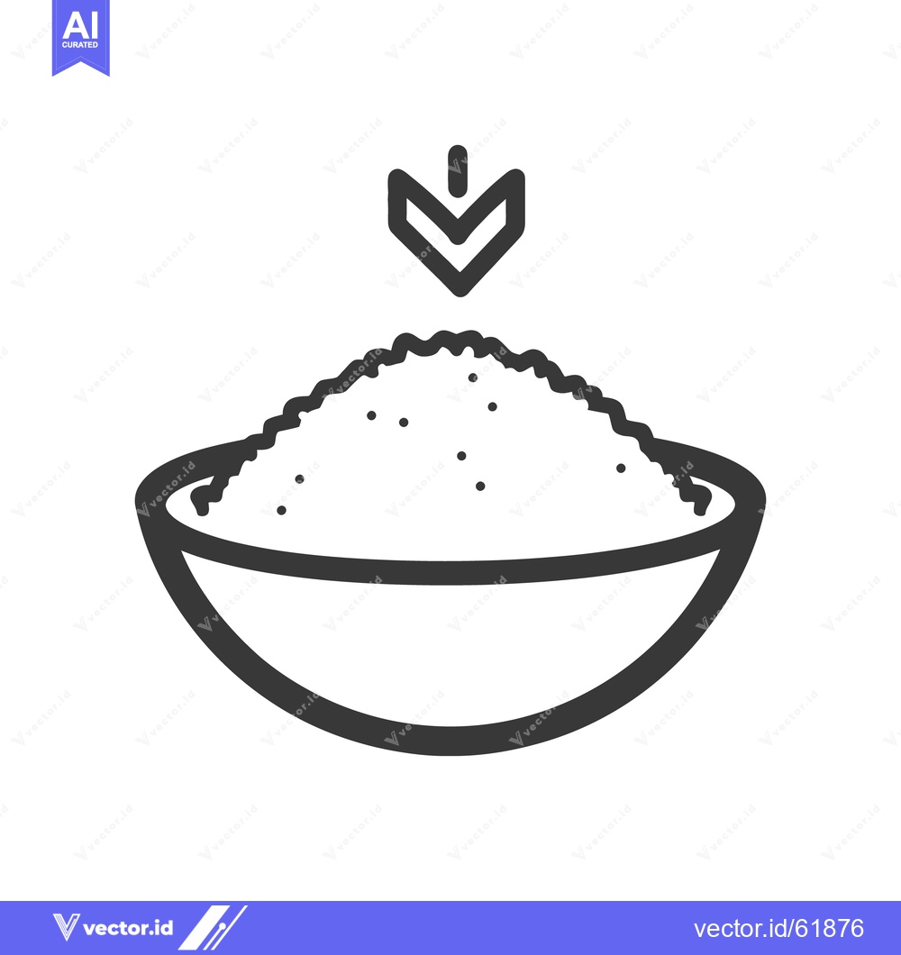 Premium Vector of The illustration shows a bowl filled with grain being poured into it