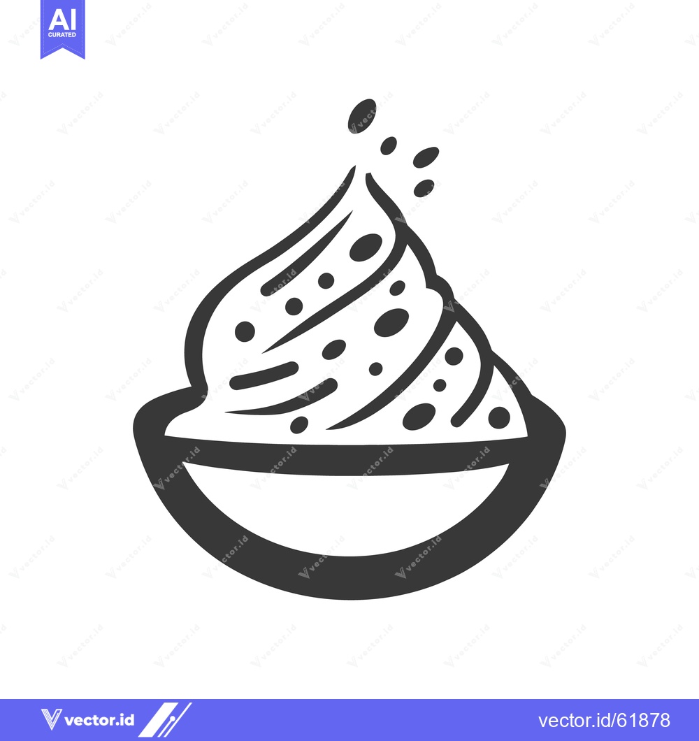Premium Vector of A stylized image of a dessert or food item in a bowl