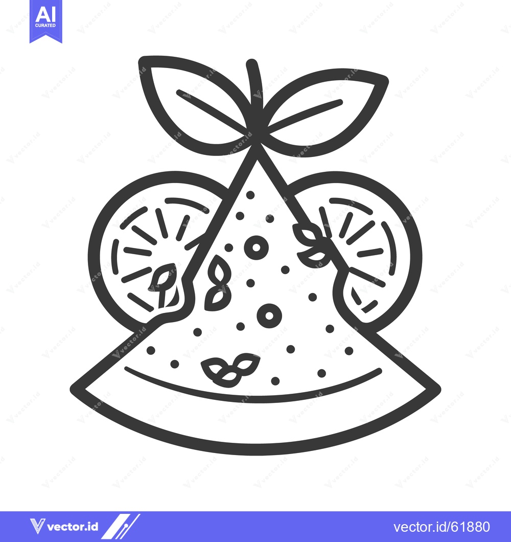 Premium Vector dari Simple artistic illustration of a slice of pizza and ingredients