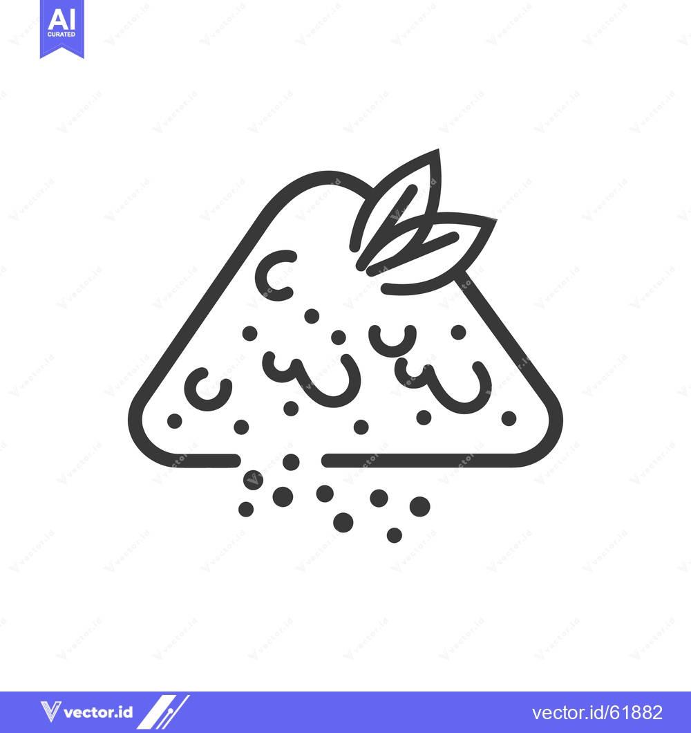 Premium Vector of A triangular food item garnished with leaves and small dots
