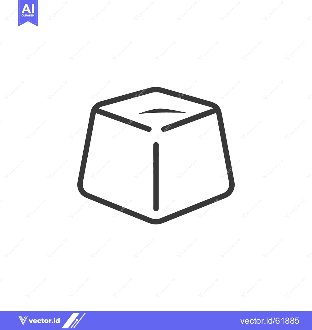 Premium Vector dari Simple outline of a geometric shape cube with rounded corners
