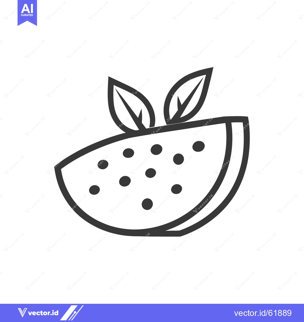 Premium Vector dari A black and white graphic of a watermelon slice