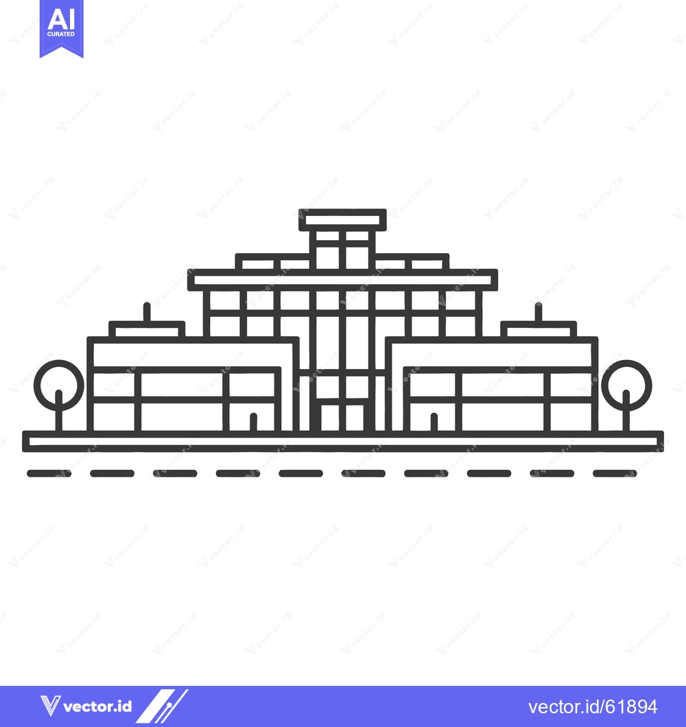 Premium Vector of A simple flat illustration of a modern architectural building