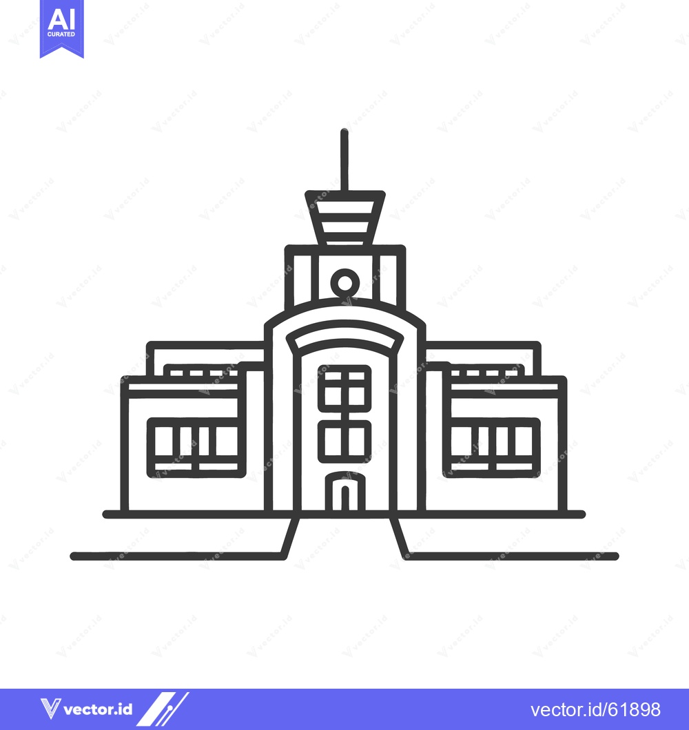 Premium Vector dari A simplified vector illustration of a building and control tower