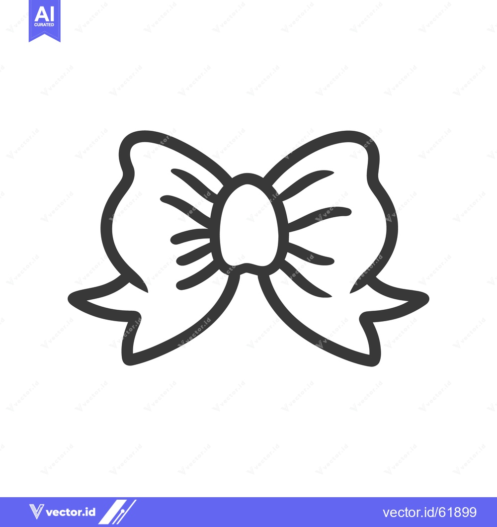 Premium Vector of A simple illustrated outline drawing of a decorative bow