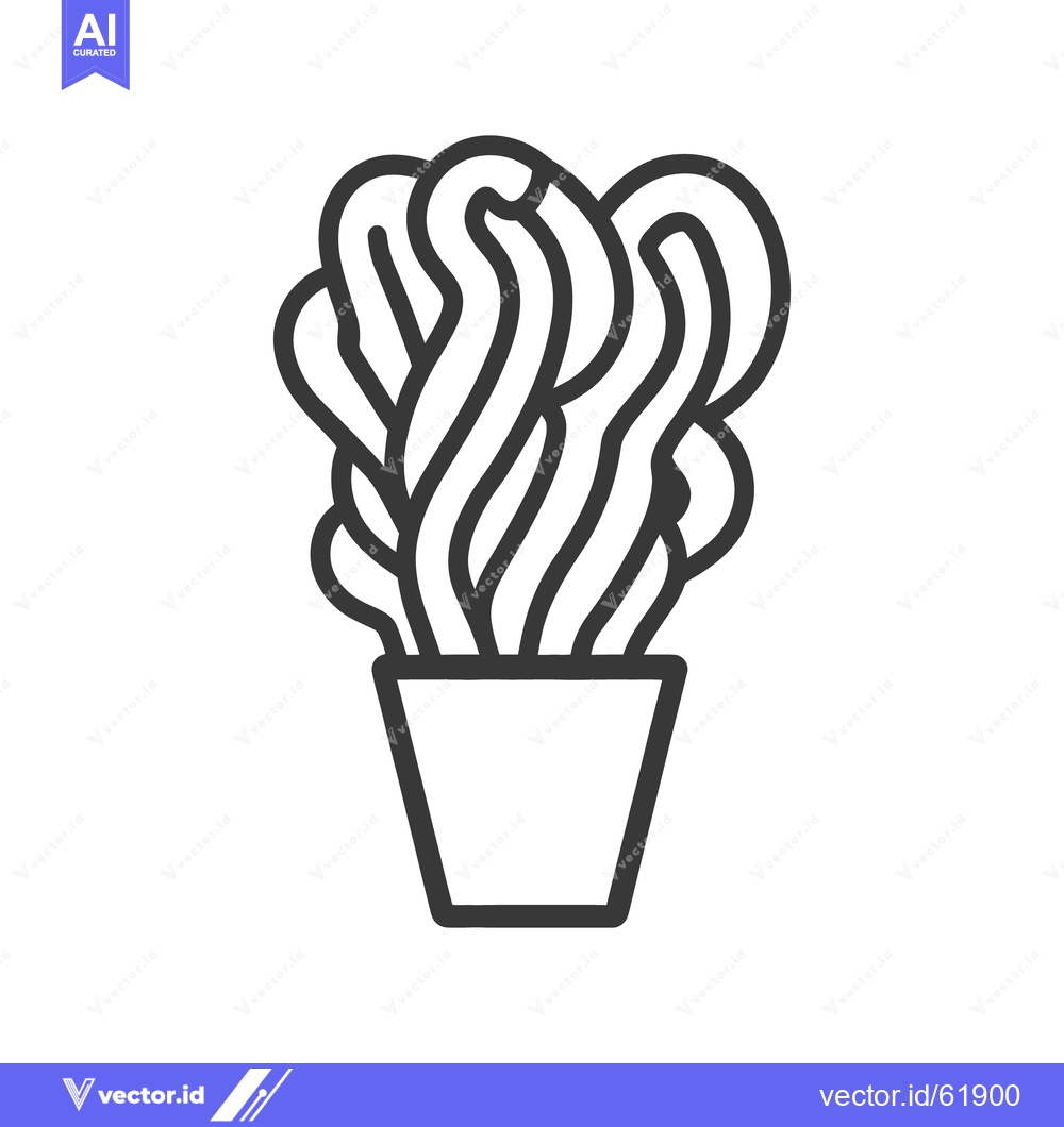 Premium Vector dari An illustrated plant growing from a simple decorative flowerpot contai