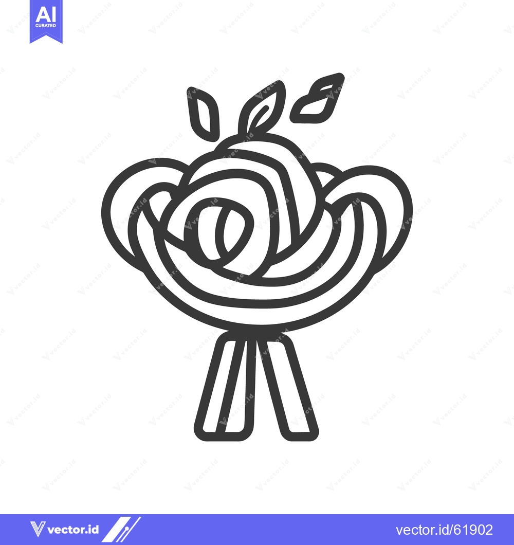 Premium Vector of An artistic depiction of a flower with leaves and base