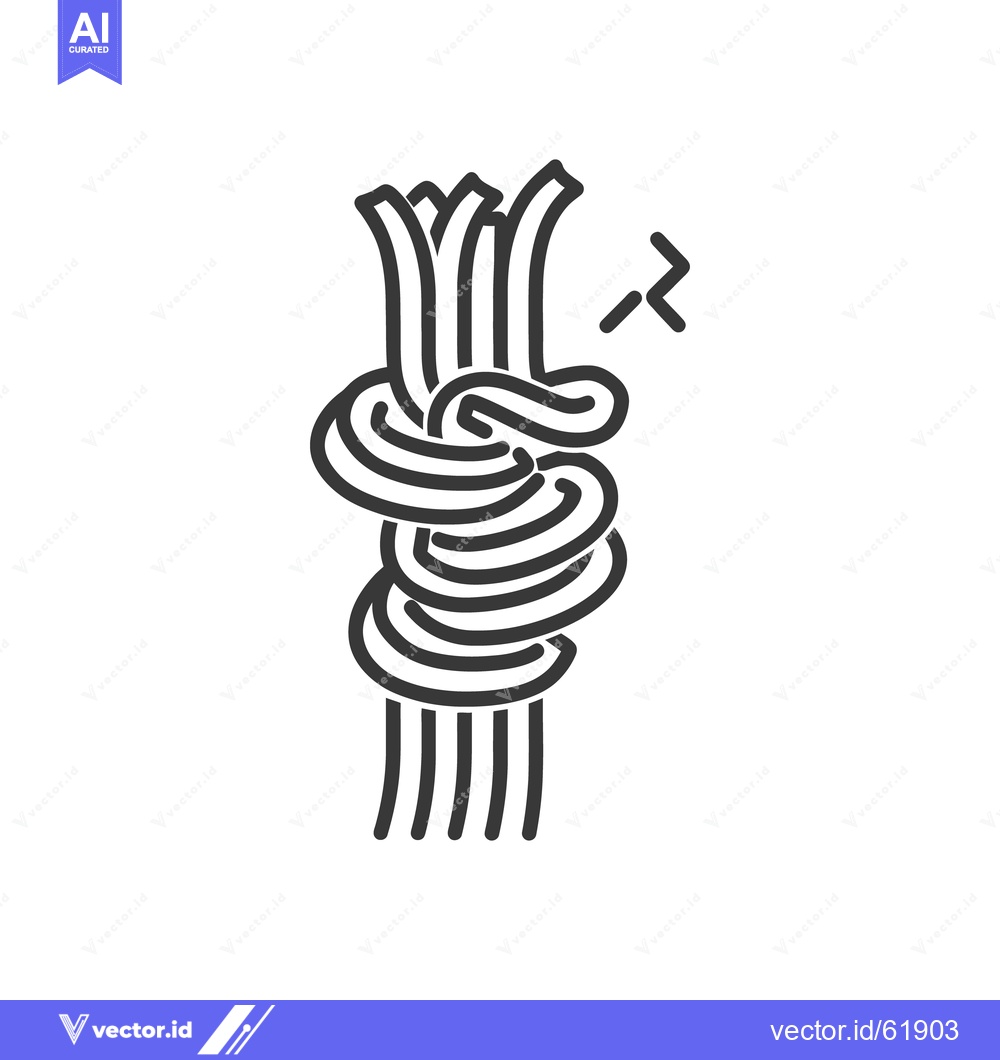 Premium Vector of A black and white illustration depicting tied rope strands tightly