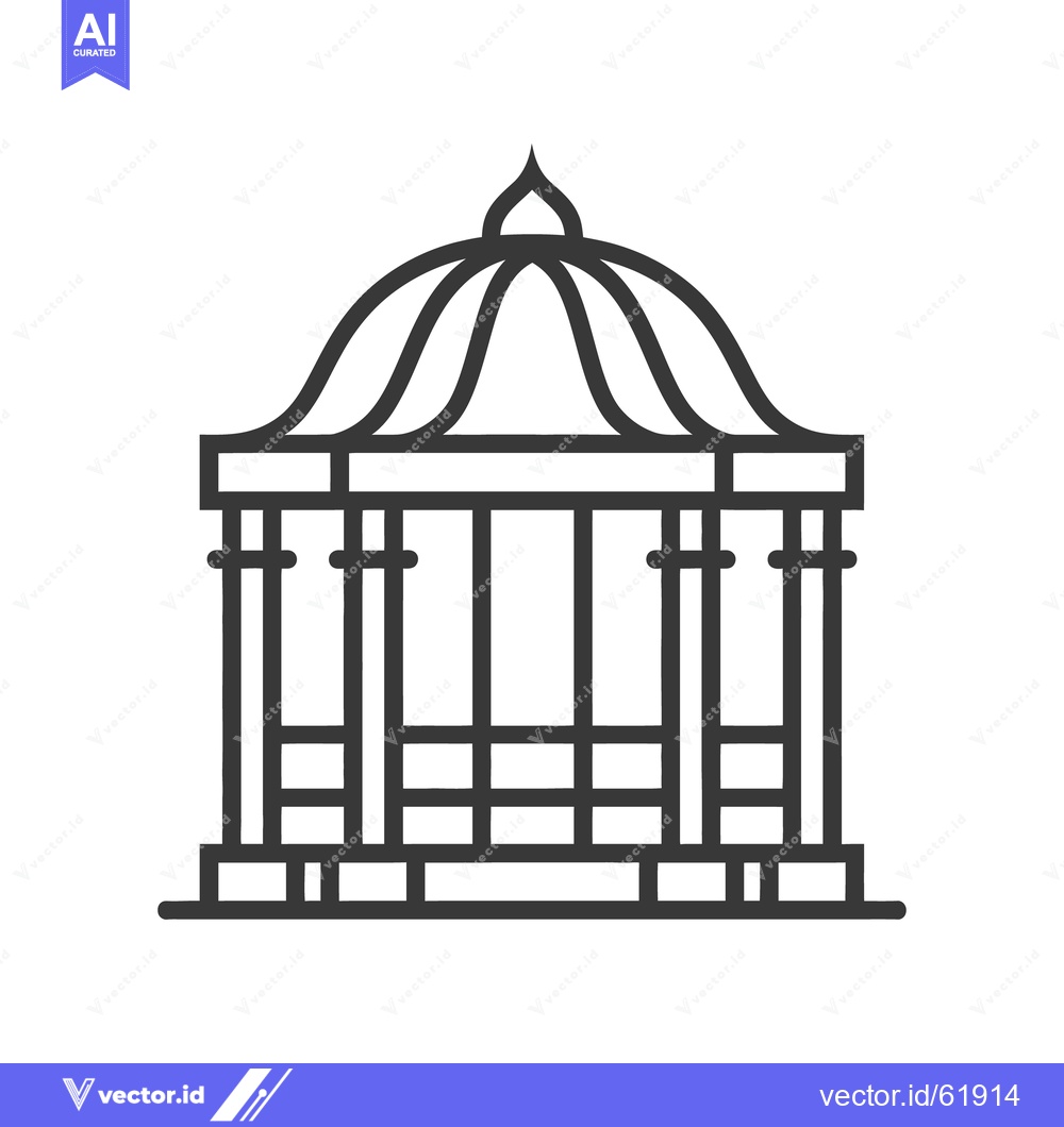 Premium Vector of Architectural depiction of a gazebo structure with decorative features