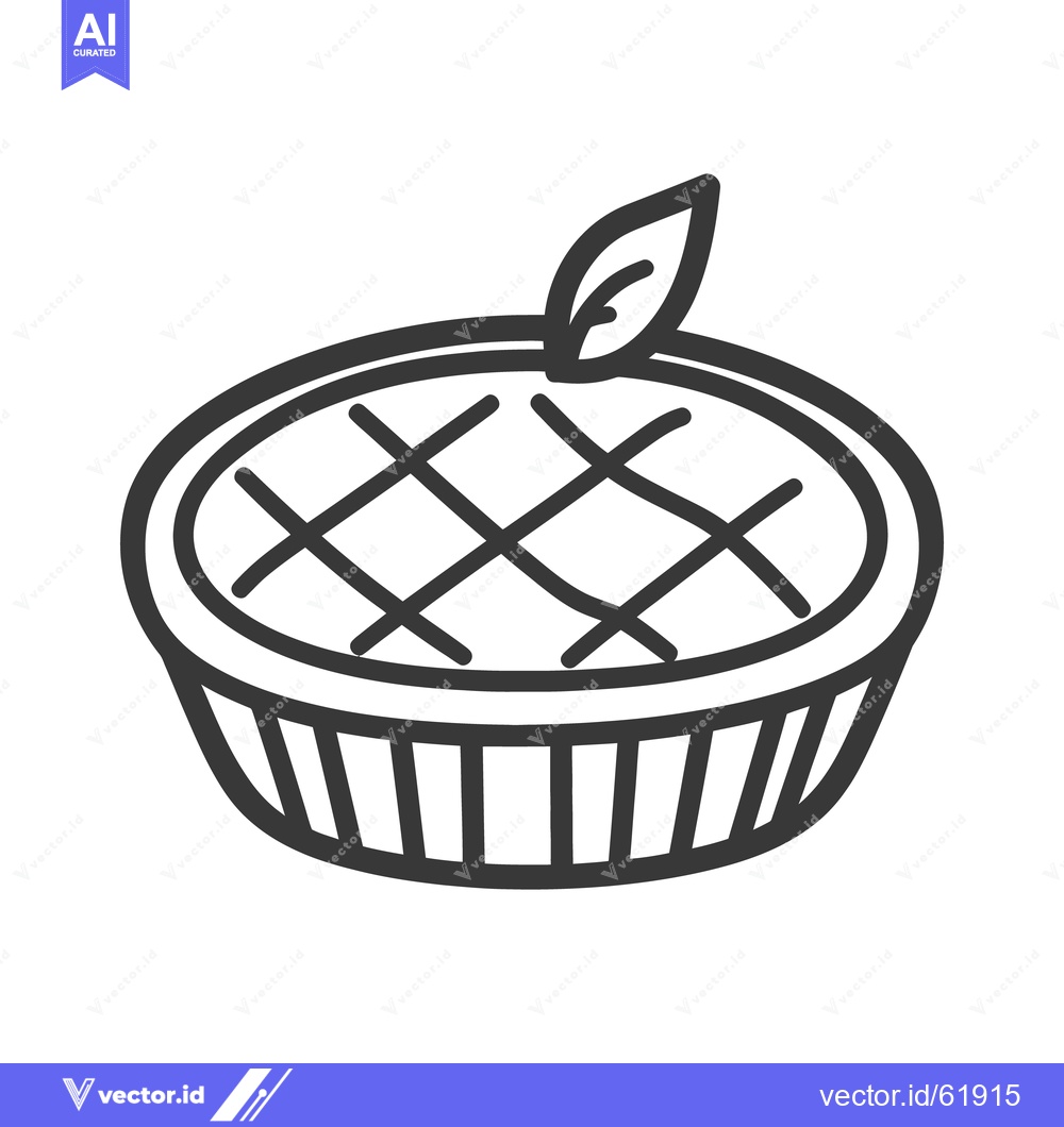 Premium Vector dari A Simple Black and White Line Drawing of a Pie